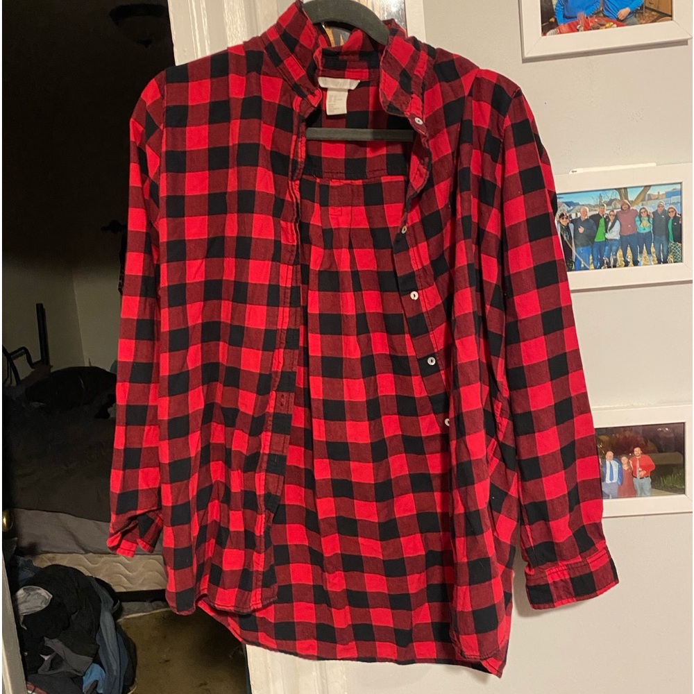 H & M red and black flannel shirt